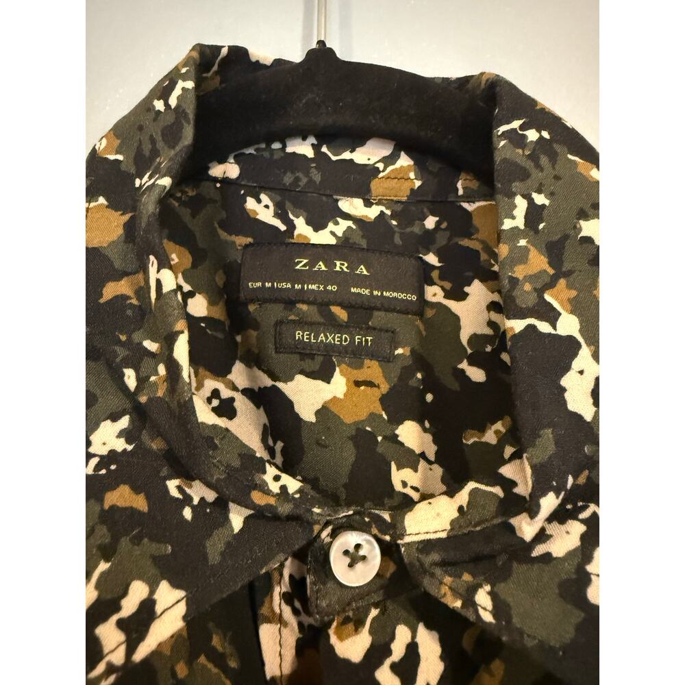 Zara Relaxed Fit Abstract Print Button-Down Shirt… - image 2